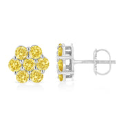 Bids.com .925 Sterling Silver 1/4 Cttw Treated Yellow Diamond Floral Stud Earrings (Yellow Color, I1-I2 Clarity) Earrings White Smoke White.Sterling Silver / 0.25 / Yellow Diamond,White.Sterling Silver / 1 / Green Diamond,Yellow.Sterling Silver / 1 / Yellow Diamond,White.Sterling Silver / 4 / Black Diamond,White.Sterling Silver / 2 / Black Diamond,White.Sterling Silver / 0.5 / Green Dia