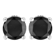 Bids.com 14K White Gold 2.00 Cttw Round Brilliant-Cut Black Diamond Classic 4-Prong Stud Earrings with Screw Backs (Fancy Color-Enhanced, I2-I3 Clarity) Earrings Dark Slate Gray White.Gold / 2,White.Gold / 0.5,White.Gold / 4,White.Gold / 1,White.Gold / 3