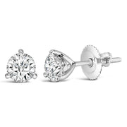 Bids.com 14K White Gold 2.0 Cttw 3-Prong Martini Set Brilliant Round-Cut Solitaire Lab Grown Diamond Screwback Stud Earrings (F-G Color, VS1-VS2 Clarity) Earrings White Smoke White.Gold / 0.25,White.Gold / 0.33,White.Gold / 0.4,White.Gold / 0.75,White.Gold / 1.5,White.Gold / 0.5,White.Gold / 3