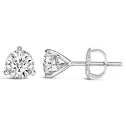 Bids.com 14K White Gold 2.0 Cttw 3-Prong Martini Set Brilliant Round-Cut Solitaire Lab Grown Diamond Screwback Stud Earrings (F-G Color, VS1-VS2 Clarity) Earrings White Smoke White.Gold / 0.25,White.Gold / 0.33,White.Gold / 0.4,White.Gold / 0.75,White.Gold / 1.5,White.Gold / 0.5,White.Gold / 3
