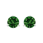 Bids.com 14K White Gold 1.0 Cttw 3-Prong Martini Set Lab Grown Green Diamond Solitaire Stud Earrings Earrings White Smoke White.Gold / 2
