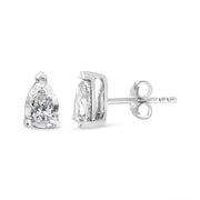 Bids.com 14K White Gold 1/2 Cttw Pear Shape Solitaire Lab Grown Diamond Stud Earrings (F-G Color, VS2-SI1 Clarity) Earrings White Smoke White.Gold / 0.75,White.Gold / 0.25,White.Gold / 0.5,White.Gold / 1