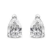 Bids.com 14K White Gold 1/2 Cttw Pear Shape Solitaire Lab Grown Diamond Stud Earrings (F-G Color, VS2-SI1 Clarity) Earrings White Smoke White.Gold / 0.75,White.Gold / 0.25,White.Gold / 0.5,White.Gold / 1