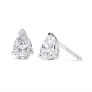 Bids.com 14K White Gold 1/2 Cttw Pear Shape Solitaire Lab Grown Diamond Stud Earrings (F-G Color, VS2-SI1 Clarity) Earrings White Smoke White.Gold / 1