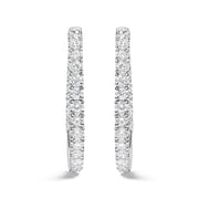 Bids.com 14K White Gold 5.00 Cttw Lab Grown Diamond Inside Out Hoop Earrings (F-G Color, VS1-VS2 Clarity) Earrings White Smoke White.Gold / 5