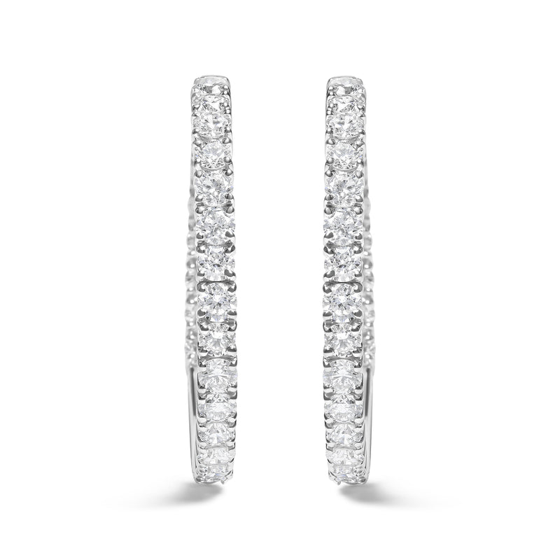 Bids.com 14K White Gold 5.00 Cttw Lab Grown Diamond Inside Out Hoop Earrings (F-G Color, VS1-VS2 Clarity) Earrings White Smoke White.Gold / 5