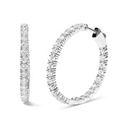 Bids.com 14K White Gold 5.00 Cttw Lab Grown Diamond Inside Out Hoop Earrings (F-G Color, VS1-VS2 Clarity) Earrings White Smoke White.Gold / 5