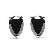 Bids.com 14K White Gold 2.00 Cttw Pear Cut Black Diamond Stud Earrings Earrings White Smoke White.Gold / 2