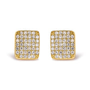 Bids.com 14K Yellow Gold 1/2 Cttw Diamond Square Shaped Composite Cluster Stud  Earrings (I-J Color, I1-I2 Clarity) Earrings White Smoke Yellow.Gold / 0.52