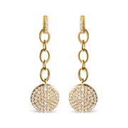 Bids.com 18K Yellow Gold Plated .925 Sterling Silver 1.0 Cttw Diamond Composite Cluster Dangle Chain Earrings (I-J Color, I1-I2 Clarity) Earrings White Smoke Yellow.Sterling Silver / 1
