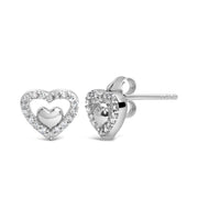 Bids.com 925 Sterling Silver 1/6 Cttw Diamond Open Double Heart Stud Earrings (I-J Color, I3 Clarity) Earrings White Smoke White.Sterling Silver / 0.15 / Diamond,White.Sterling Silver / 0.15 / Blue Diamond,White.Sterling Silver / 0.15 / Yellow Diamond