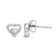 Bids.com 925 Sterling Silver 1/6 Cttw Diamond Open Double Heart Stud Earrings (I-J Color, I3 Clarity) Earrings White Smoke White.Sterling Silver / 0.15 / Diamond,White.Sterling Silver / 0.15 / Blue Diamond,White.Sterling Silver / 0.15 / Yellow Diamond