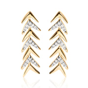 Bids.com 18K Yellow Gold Plated .925 Sterling Silver 1/5 Cttw Diamond Chevron Arrow Stud Earring (I-J Color, I2-I3 Clarity) Earrings White Smoke Yellow.Sterling Silver / 0.2
