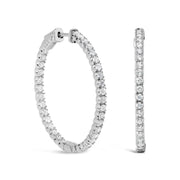Bids.com 14K White Gold 1 3/4 Cttw Lab Grown Diamond Inside Out Hoop Earrings (G-H Color, VS2-SI1 Clarity) Earrings White Smoke White.Gold / 1.76