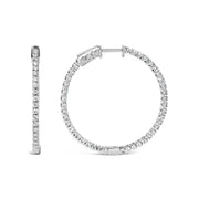 Bids.com 14K White Gold 1 1/2 Cttw Lab Grown Diamond Inside Out Hoop Earrings (G-H Color, VS2-SI1 Clarity) Earrings White Smoke White.Gold / 1.5