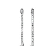 Bids.com 14K White Gold 1 1/2 Cttw Lab Grown Diamond Inside Out Hoop Earrings (G-H Color, VS2-SI1 Clarity) Earrings White Smoke White.Gold / 1.5
