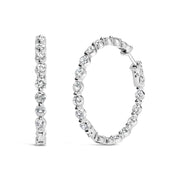 Bids.com 14K White Gold 5.00 Cttw Lab Grown Diamond Inside-Out Hoop Earring Earrings White Smoke White.Gold / 5