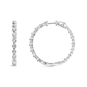 Bids.com 14K White Gold 5.00 Cttw Lab Grown Diamond Inside-Out Hoop Earring Earrings White Smoke White.Gold / 5