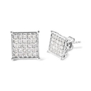 Bids.com 10K White Gold 3/4 Cttw Princess Diamond Composite Stud Earrings (I-J Color, I1-I2 Clarity) Earrings White Smoke White.Gold / 0.75