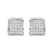 Bids.com 10K White Gold 1/2 Cttw Princess Cut Diamond Square Shaped Multi Stone Stud Earrings (H-I Color, SI1-SI2 Clarity) Earrings Light Gray White.Gold / 0.5