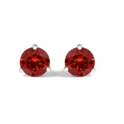Bids.com 14K White Gold 3/4 Cttw Red Lab-Grown Diamond Classic 3-Prong Martini Set Solitaire Stud Earrings Earrings White Smoke White.Gold / 0.75