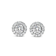 Bids.com 14K White Gold 3.0 Cttw Lab-Grown Diamond Hidden Halo Stud Earrings Earrings White Smoke White.Gold / 3
