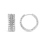 Bids.com 14K White Gold 1/4 Cttw Lab Grown Diamond Leafy Wreath Hoop Earrings (F-G Color, VS1-VS2 Clarity) Earrings White Smoke White.Gold / 0.27
