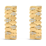 Bids.com 14K Yellow Gold Plated .925 Sterling Silver 3/8 Cttw Diamond Pave Pear Link J Hoop Earrings (H-I Color, I1-I2 Clarity) Earrings White Smoke Yellow.Sterling Silver / 0.385