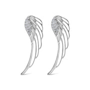 Bids.com 14K White Gold 1/4 Cttw Lab Grown Diamond Angel Wing Stud Earrings (F-G Color, VS1-VS2 Clarity) Earrings White Smoke White.Gold / 0.24