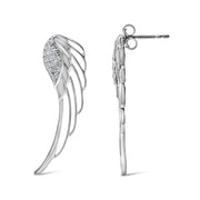 Bids.com 14K White Gold 1/4 Cttw Lab Grown Diamond Angel Wing Stud Earrings (F-G Color, VS1-VS2 Clarity) Earrings White Smoke White.Gold / 0.24