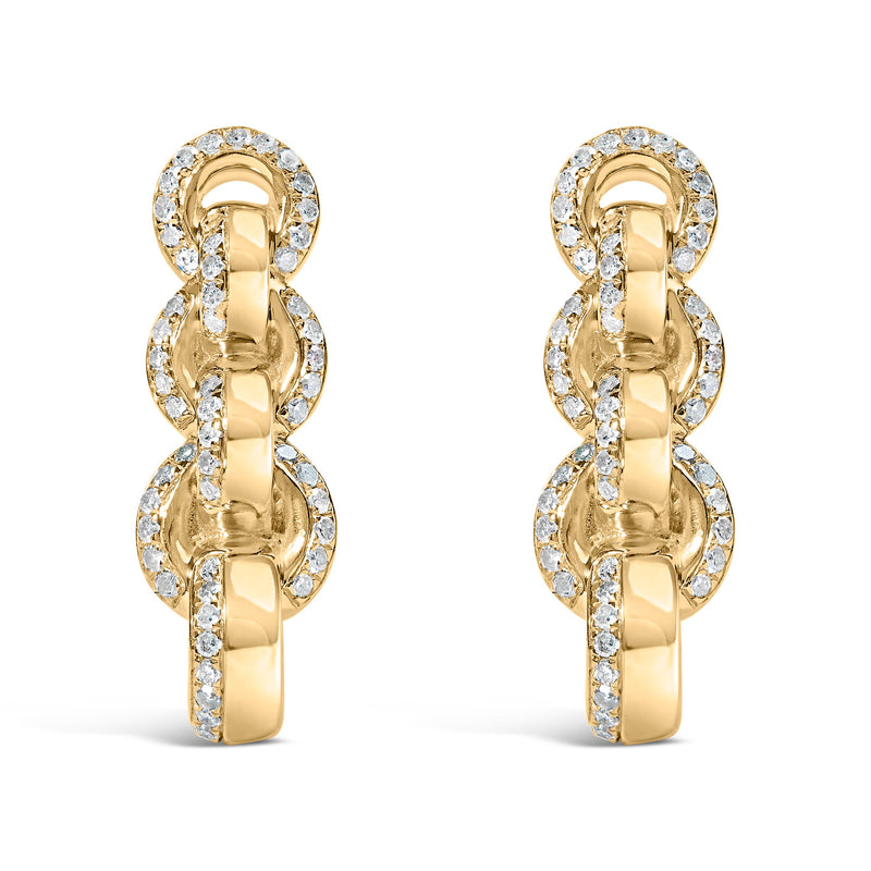 Bids.com 14K Yellow Gold Plated .925 Sterling Silver 1/2 Cttw Diamond Chain Link Drop Earrings (H-I Color, I1-I2 Clarity) Earrings White Smoke Yellow.Sterling Silver / 0.51