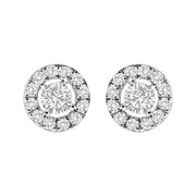 Bids.com 14K White Gold 3/4 Cttw Lab-Grown Diamond Floating Halo Stud Earring (F-G Color, VS1-VS2 Clarity) Earrings White Smoke White.Gold / 0.75