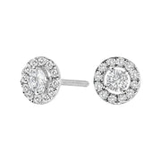 Bids.com 14K White Gold 3/4 Cttw Lab-Grown Diamond Floating Halo Stud Earring (F-G Color, VS1-VS2 Clarity) Earrings White Smoke White.Gold / 0.75