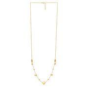 Bids.com 14k Yellow Gold Puff Heart Adjustable Necklace Necklaces White Smoke 24 / Yellow Gold