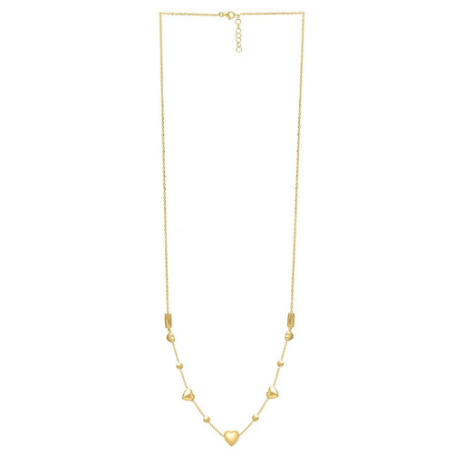 Bids.com 14k Yellow Gold Puff Heart Adjustable Necklace Necklaces White Smoke 24 / Yellow Gold