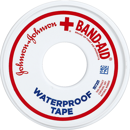 Band-Aid Brand Band-Aid Brand Of First Products Waterproof Tape To Secure Bandages, .5 Inches By 10 Yards First Aid White Smoke