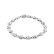 Bids.com 14K White Gold 1 1/5 Cttw Round Diamond Flower Blossom Link Bracelet (H-I Color, SI1-SI2 Clarity) - Size 7" Bracelets White Smoke Yellow.Gold / 7,White.Gold / 7