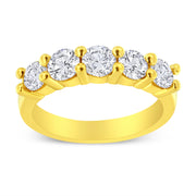 Bids.com 14K Yellow Gold Plated .925 Sterling Silver 1 1/2 Cttw Shared Prong Set Brilliant Round-Cut Diamond Anniversary or Wedding Band Ring (K-L Color, SI2-I1 Clarity) - Size 7 Rings White Smoke 7 / Yellow.Sterling Silver,8 / Yellow.Sterling Silver,6 / Yellow.Sterling Silver,9 / Yellow.Sterling Silver