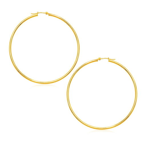 Bids.com 14k Yellow Gold Polished Large Round Hoop Earrings Earrings White Smoke Yellow Gold