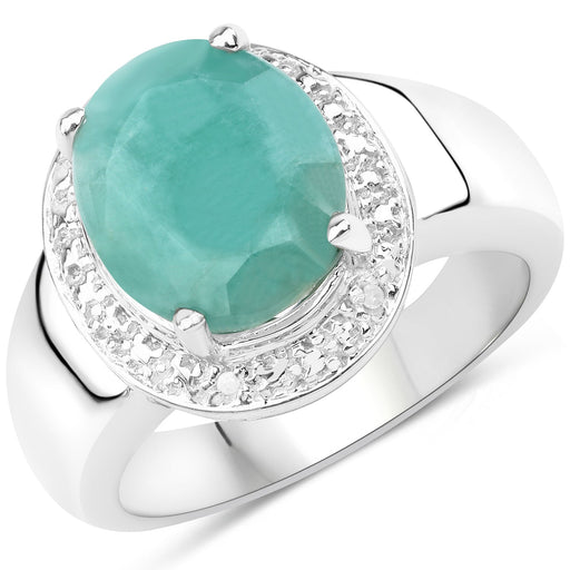 Bids.com 4.72 Carat Genuine Emerald and White Diamond .925 Sterling Silver Ring Rings White Smoke size 5.00,size 6.50,size 7.50,size 7.75,size 8.00,size 9.00,size 11.50,size 6.00,size 7.00