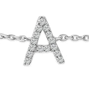 Bids.com 10K White Gold Diamond Accent "A" Initial Charm and Link Bracelet Bracelets White Smoke White.Gold / 7 / A,White.Gold / 7 / B,White.Gold / 7 / C,White.Gold / 7 / D,White.Gold / 7 / E,White.Gold / 7 / F,White.Gold / 7 / G,White.Gold / 7 / H,White.Gold / 7 / I,White.Gold / 7 / J,White.Gold / 7 / K,White.Gold / 7 / L,White.Gold / 7 / M,White.Go