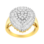 Bids.com 10K Yellow Gold 1.0 Cttw Round and Baguette Cut Diamond Oval Shaped Cluster Ring (I-J Color, I1-I2 Clarity) - Size 7 Rings White Smoke 8 / Yellow.Gold,7 / Yellow.Gold,6 / Yellow.Gold,9 / Yellow.Gold