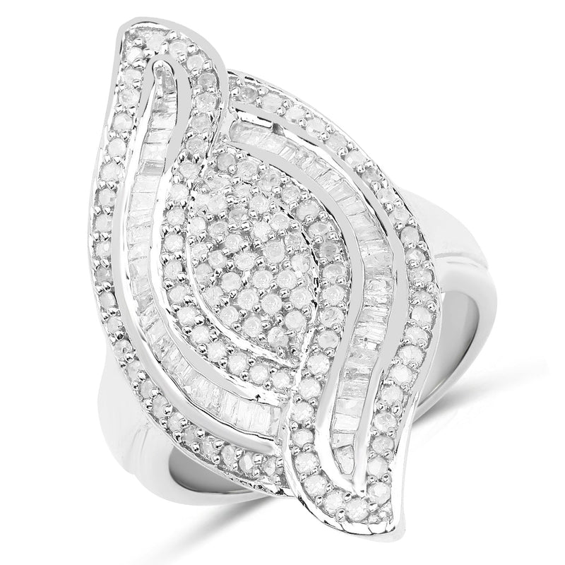 Bids.com 1.22 Carat Genuine White Diamond .925 Sterling Silver Ring Rings White Smoke size 6.00,size 7.00,size 8.00,size 9.00,size 5.00