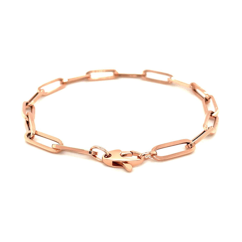 Bids.com 14K Rose Gold Extra Wide Paperclip Chain Bracelet Bracelets White Smoke 7.5 / Rose Gold,One / Rose Gold