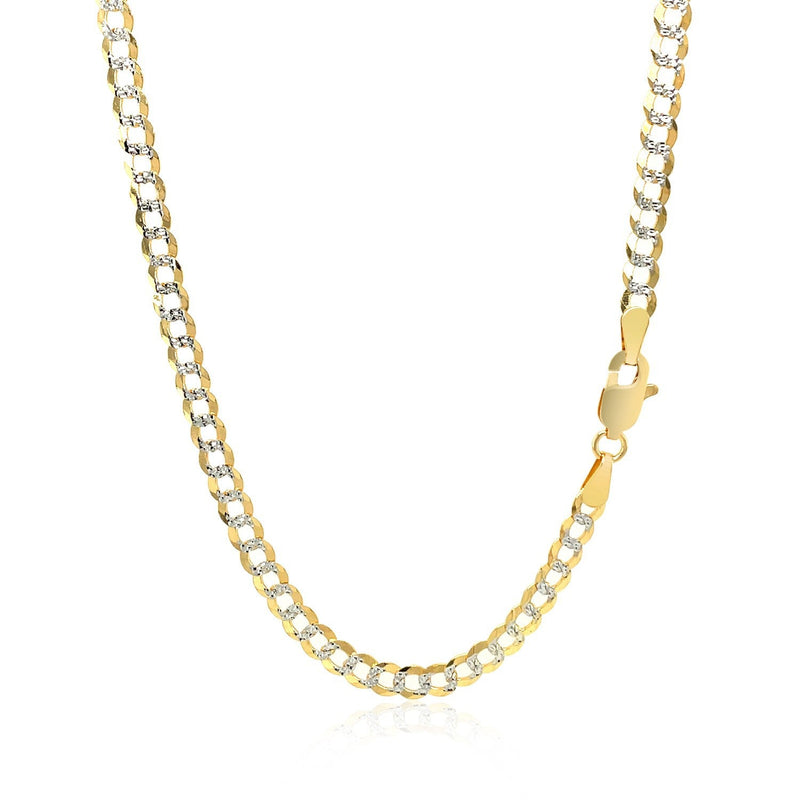 Bids.com 3.6 mm 14k Two Tone Gold Pave Curb Chain Necklaces White Smoke 18 / Two-Tone Gold,20 / Two-Tone Gold,22 / Two-Tone Gold,24 / Two-Tone Gold