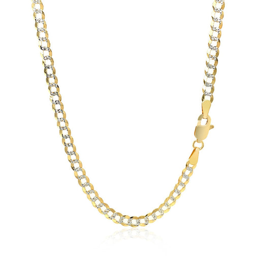 Bids.com 3.6 mm 14k Two Tone Gold Pave Curb Chain Necklaces White Smoke 18 / Two-Tone Gold,20 / Two-Tone Gold,22 / Two-Tone Gold,24 / Two-Tone Gold