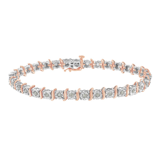 Bids.com Two-Tone 10K Yellow Gold over .925 Sterling Silver 1.0 Cttw Diamond S-Curve Link Miracle-Set Tennis Bracelet (I-J Color, I3 Clarity) - 7" Bracelets White Smoke YellowWhite.Sterling Silver / 7,White.Sterling Silver / 7,Yellow.Sterling Silver / 7,Rose.Sterling Silver / 8,WhiteRose.Sterling Silver / 7,YellowWhite.Sterling Silver / 8,White.Sterling Silver / 8,Yellow.Sterling Silver / 8,WhiteRose.Sterling Silver / 8,