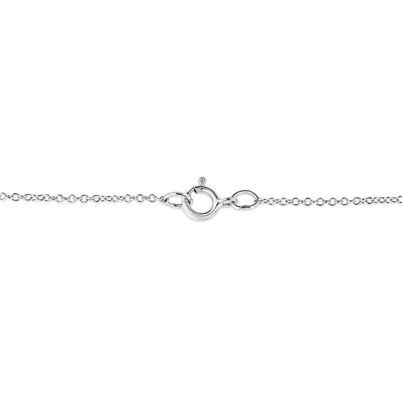 Bids.com .925 Sterling Silver Pave-Set Diamond Accent Fairy Wing 18" Heart Pendant Necklace (I-J Color, I1-I2 Clarity) Necklaces White Smoke White.Sterling Silver / 18