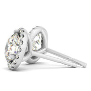 Bids.com 14k White Gold Round Prong Halo Style Earrings (1 cttw) Earrings White Smoke White Gold