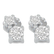 Bids.com 14K White Gold 1/2 cttw Round Cut Diamond Earrings (H-I, SI2-I1) Earrings White Smoke White.Gold / 0.5